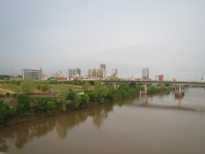 The view of Little Rock from the bridge