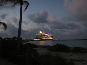 Early docking of the Disney Dream into Castaway Cay